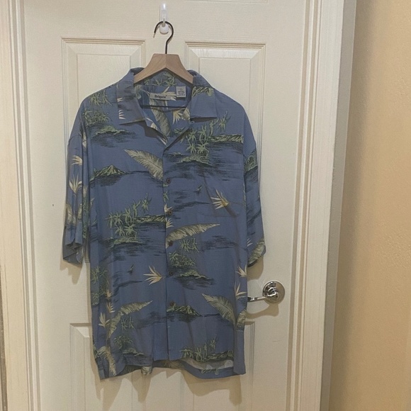 Brigata-100% Silk- Men's Hawaiian Button up shirt-Short sleeve-Size Large - Picture 1 of 7